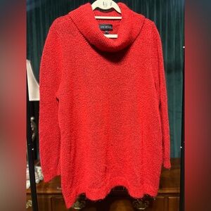 Lane Bryant Vibrant Red Cowl Neck Sweater